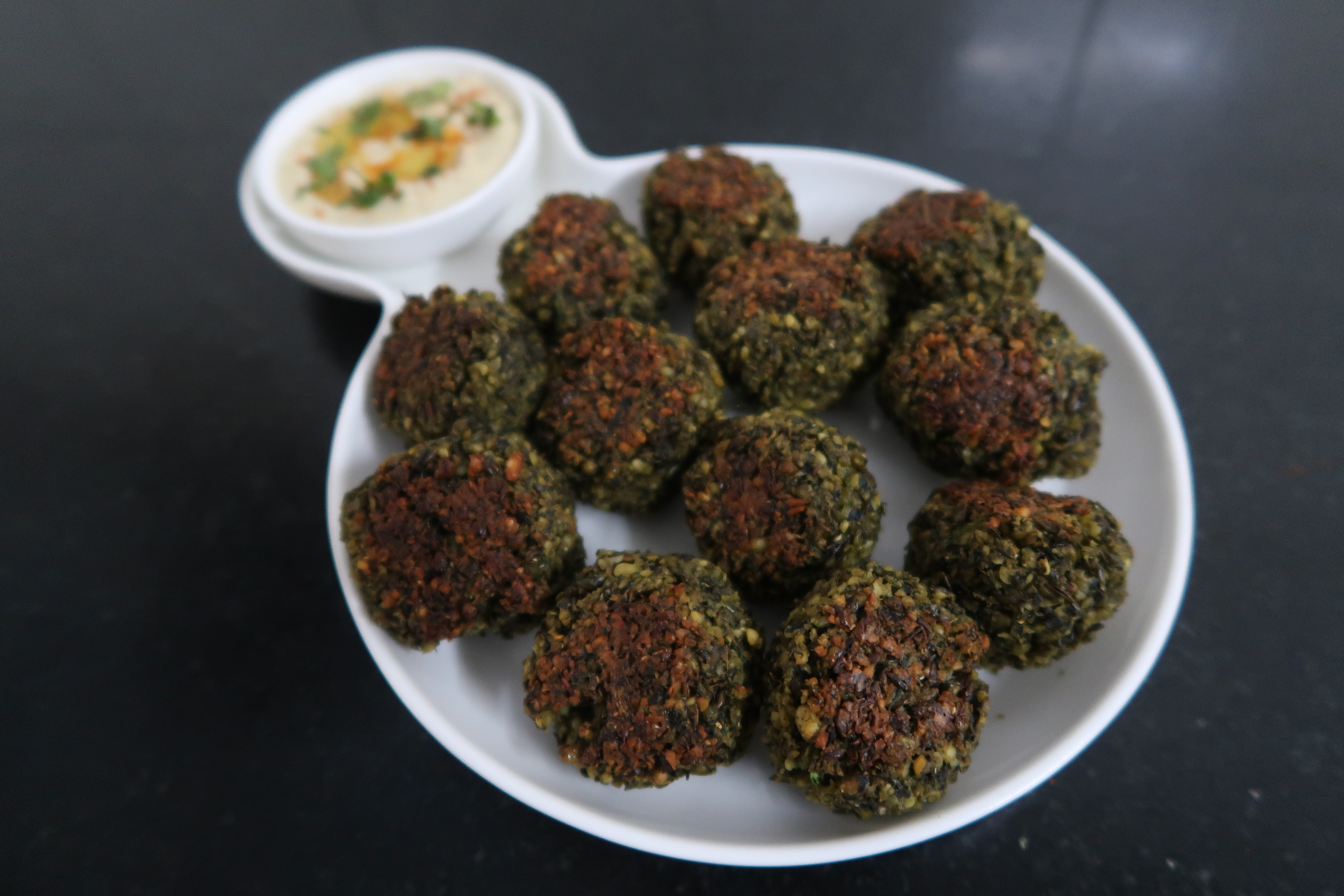 Baked Sprouted Moong Falafel